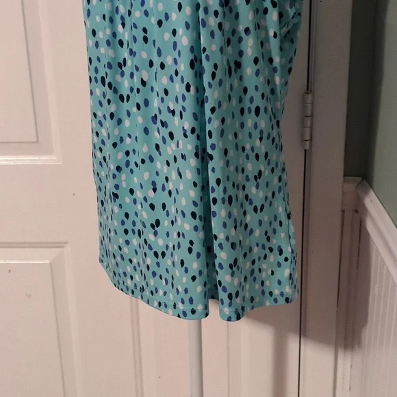 Liz Claiborne Large Sleeveless Teal Dots Tank Top - Picture 3 of 9